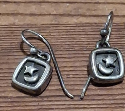 Sterling Silber Mond & Stern Ohrhänger 925 Thailand Französische Haken