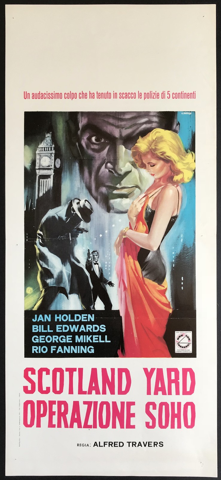 Locandina originale film SCOTLAND YARD OPERAZIONE SOHO (1966) - Regia di Alfred Travers