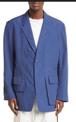 Adidas Y-3 Yohji Yamamoto Blue Nylon Size Small Sport Coat