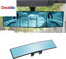 Car Rearview Mirror, 12 Inch Panoramic Wide Angle Anti-Glare, Clip on Auto Rear