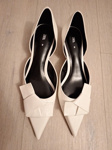 zara slingback pumps weiss NEU mit Schleife Gr. 39 Bloggerstyle Megaaaaa - Bild 5 von 6