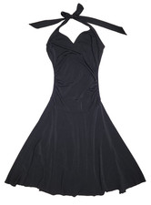 Twenty One Little Black Dress Ruched Halter V-Neck Tie Sexy Party