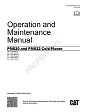 Caterpillar PM620 PM622 Cold Planer Operators Maintenance Manual M0103049EN-US