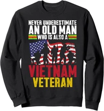 Never Underestimate An Old Man, A Vietnam Veteran Unisex Crewneck Sweatshirt