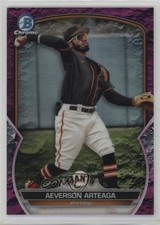 2023 Bowman Chrome Prospects Fuchsia Lunar Crater Refractor Aeverson Arteaga go9