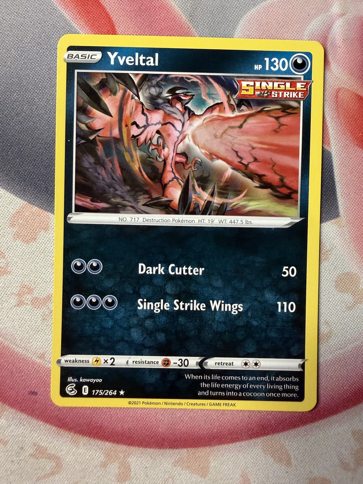 Yveltal Rare SWSH08: Fusion Strike 175/264 NM English Pokemon Card