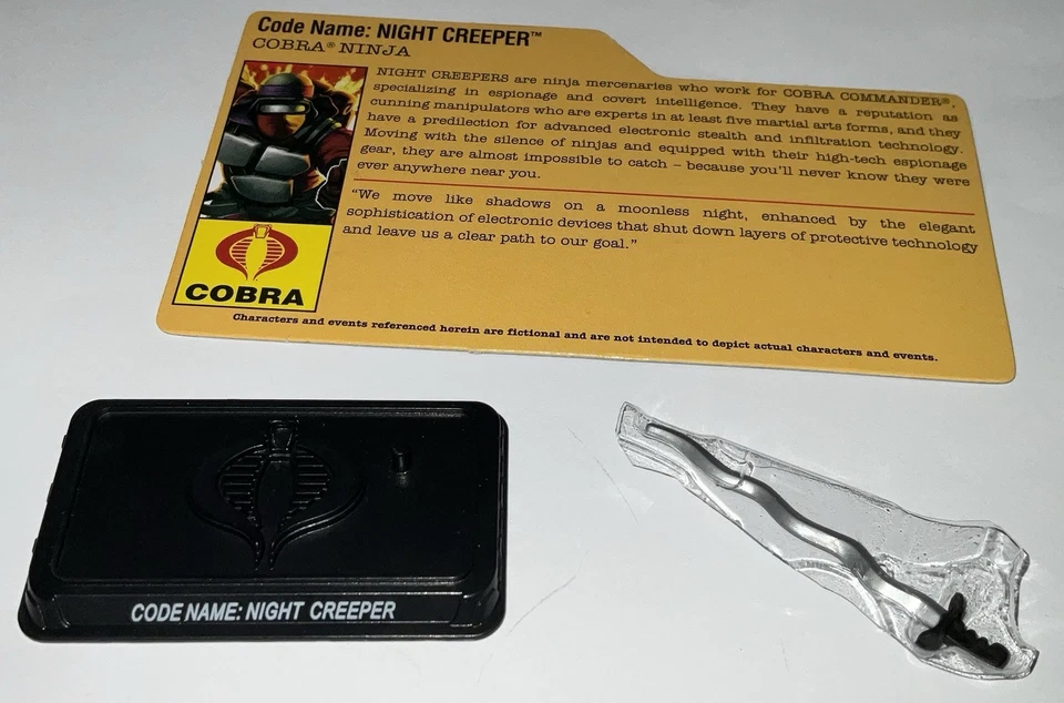 GI Joe NIGHT CREEPER 3.75" Figure Cobra Ninja v11 25th Defense of Cobra Island - Image 2 of 4
