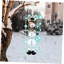  Christmas Snowman Wind Chimes with Metal Snowflake, Large for Kids, Xmas 