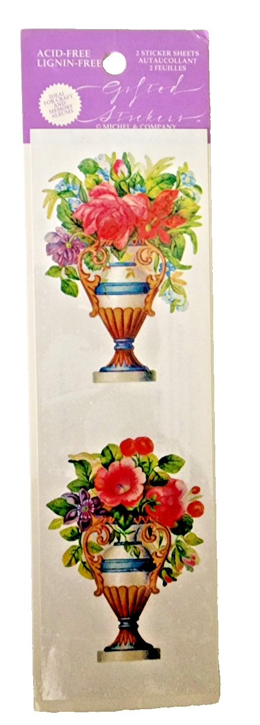 VTG 90s The Gifted Line Michel Co. Grossman Stickers - Flower Urn 1pk