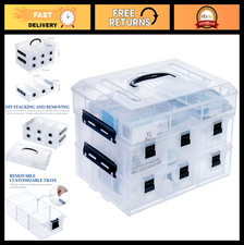 Clear Plastic Storage Box Organizer for Arts  Crafts, 11" with 24 Compartments