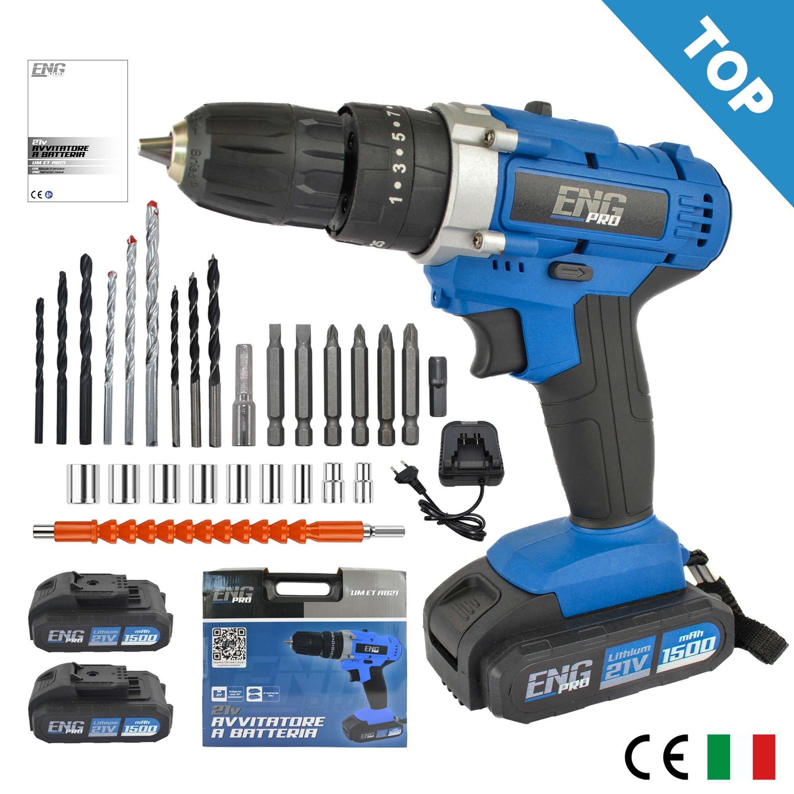 Trapano Avvitatore a Percussione 21V ENG PRO UM ET AB21 +27 Accessori