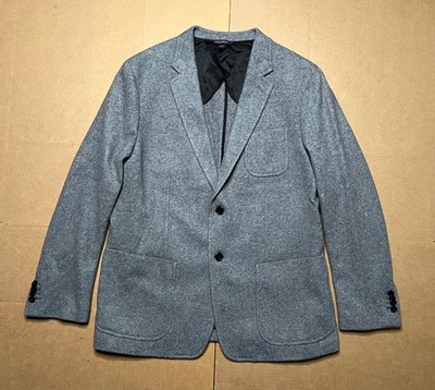 Banana Republic Blazer Jacket 44R Slim Fit Wool Blend Flannel Gray Bellucci