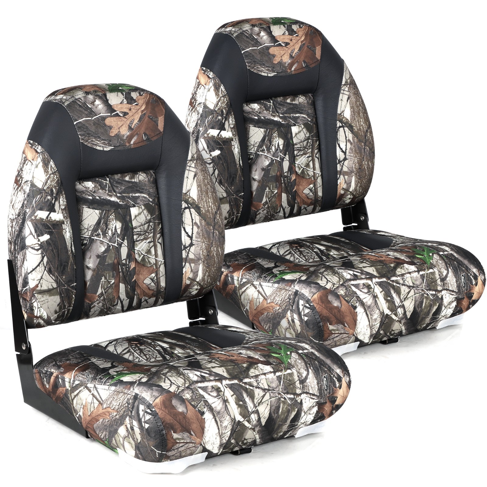 NORTHCAPTAIN High Back Folding Fishing Boat Seat,Camo/Black,2 Seats