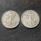 Set of 1947 and 1947-D Walking Liberty Half Dollar Silver 50c US Coin 90%