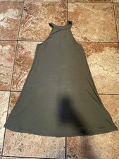 American Eagle Outfitters Soft & Sexy Olive Green Skater Mini Dress