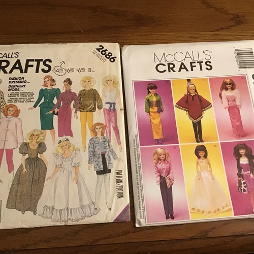 3041 Uncut 2686 Cut McCall's Crafts CLOTHES for 11-1/2" DOLL Pattern Lot