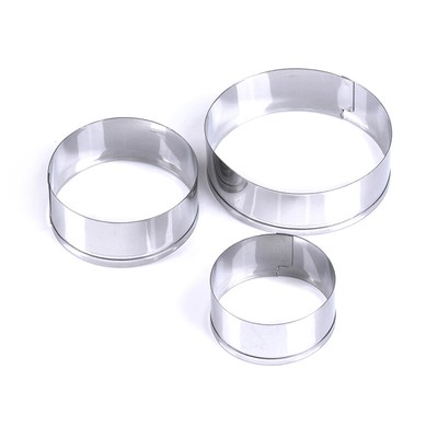 3pcs/set stainless steel round circle shaped cookie cutter biscuit pastry.vi^