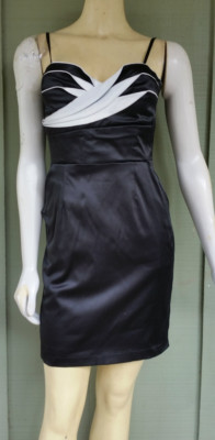 NWT LUCY PARIS Black White Corset Dress Small S | eBay