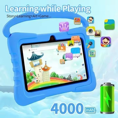 Kinder Tablet PC 7 Zoll Android 13 4GB RAM 64GB Speicher Gratis Hülle WLAN Dual Kamera