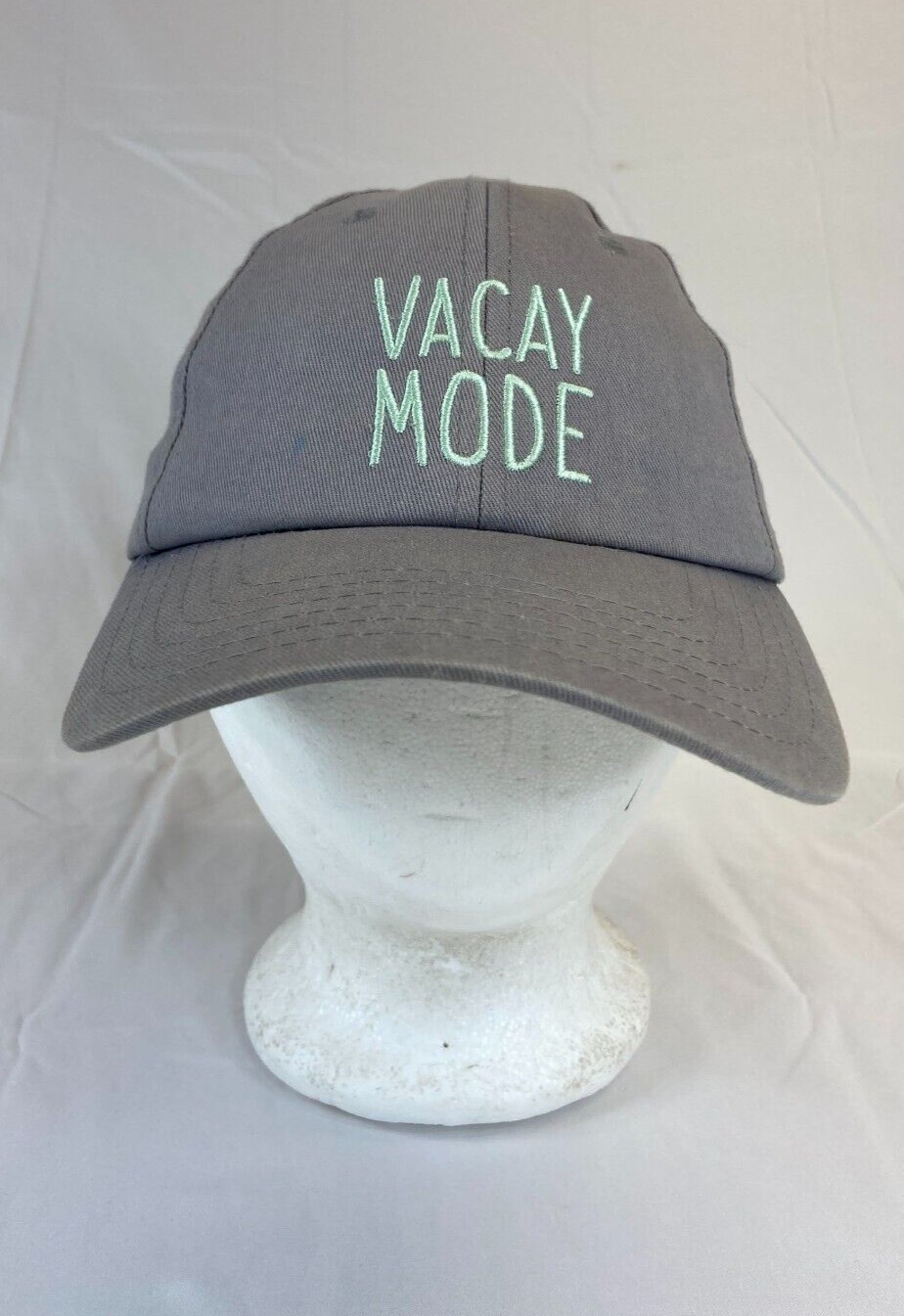 Womens Vacay Mode Baseball Cap Strapback Hat Gray… - image 1