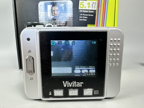 Vivitar Digital Camera Vivicam 5018 5.1MP Black, In Original Box With SD -Tested - Picture 4 of 10