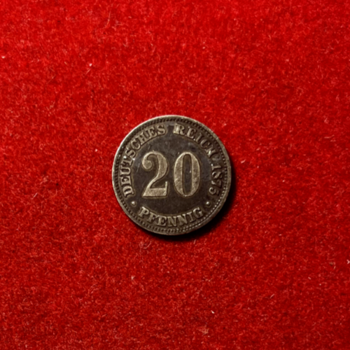 Germany 1875 A 20 Pfennig Silver Coin KM#5 T2711a - Picture 2 of 2