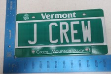 Vermont VT License Plate Tag Vanity Clothing Store Style Fashion J CREW #1
