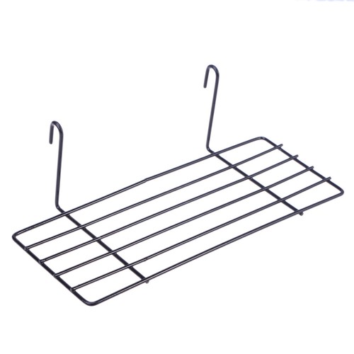 Black Wire Storage Basket Rack Straight Shelf for Grid Panel Display 25x10cm - Picture 6 of 12