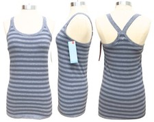 New Balance Gray and Charcoal Striped Work Out Tank Top Size Medium