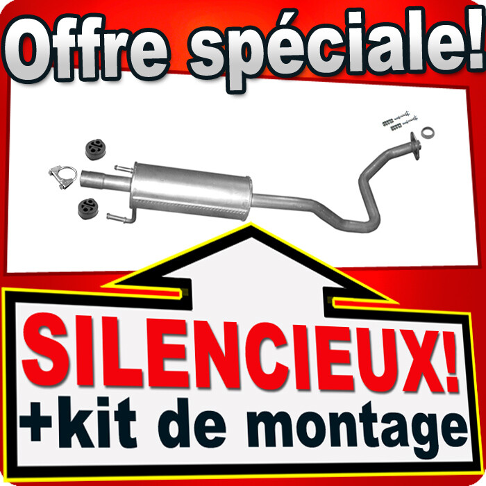 Silencieux intermédiaire pour Toyota Prius 1.5 Hybride de 2003 à 2009 en acier aluminisé