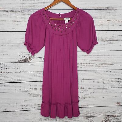Girls Plum purple Sugar California dress sz 10/12 Bronze accents | eBay