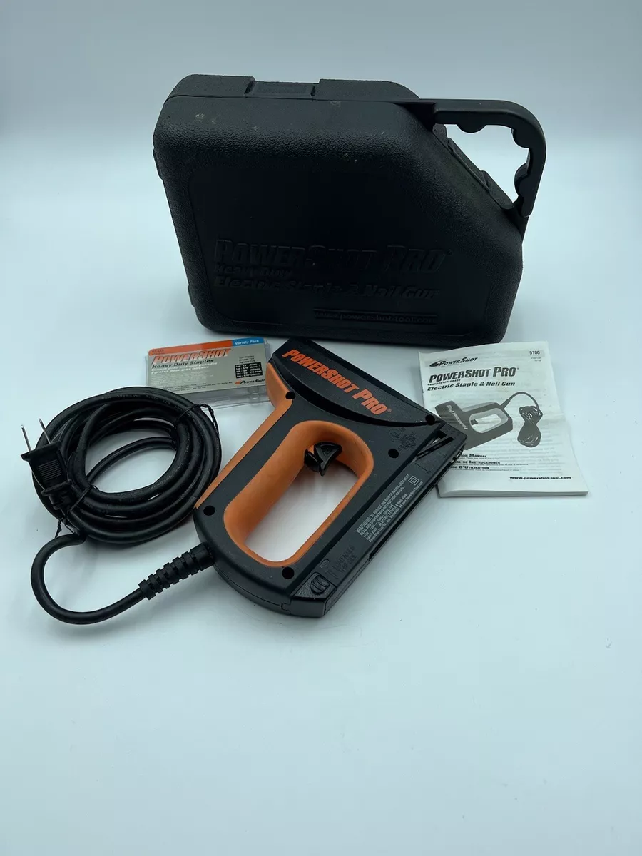 POWERSHOT PRO ELECTRIC STAPLER NAIL GUN 9100 HARD CASE STAPLES
