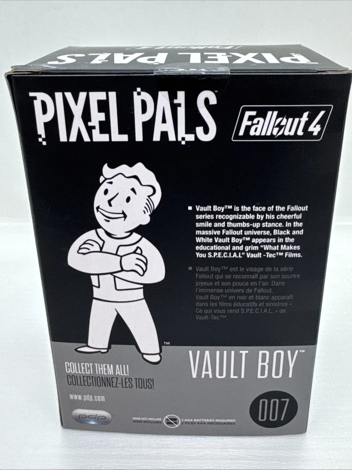 Pixel Pals Fallout 4 VAULT BOY Light Up 5” Figure Black & White NEW - Image 3 of 4