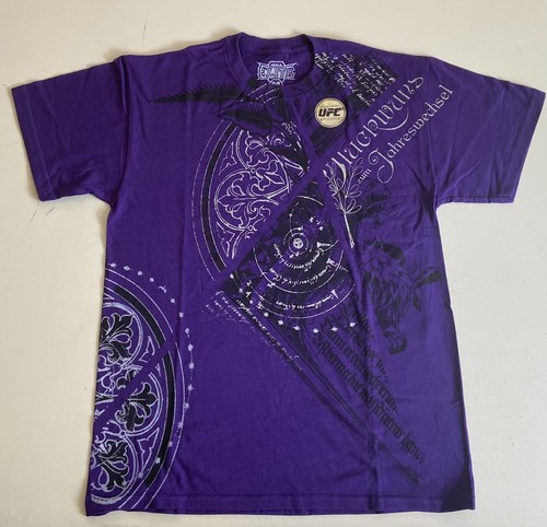 NWT Y2K MMA Elite UFC Graphic T-Shirt – Men’s Medium – Purple Short Sleeve AOP