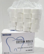 1000 pcs Dental Gauze Cotton Rolls 1-1/2" x 3/8", (#2 Medium)