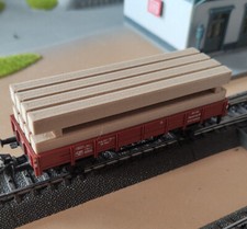 H0 Balken stapel Bretter Bau holz Baustelle Ladegut Ausgestaltung Sägewerk 1:87