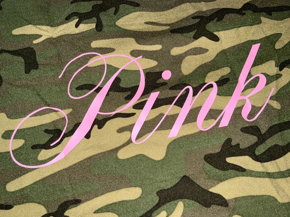 Victoria's Secret Pink Camo No-show Boyshort Panties Green Moss Tulip Logo XL — 第 3/4 张图片
