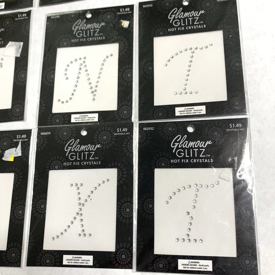 Lot of Iron On Letter Crystals And Patches Sports Glamour Glitz Curly Brites New - Image 2 of 4