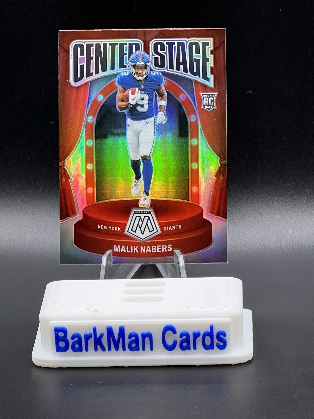 2024 Panini Mosaic Malik Nabers Center Stage Rookie True Silver Prizm #3