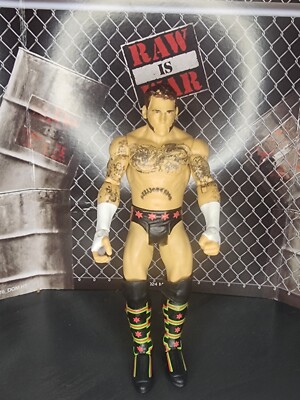 WWE Mattel CM Punk Basic Wrestling Action Figure Black Red Trunks