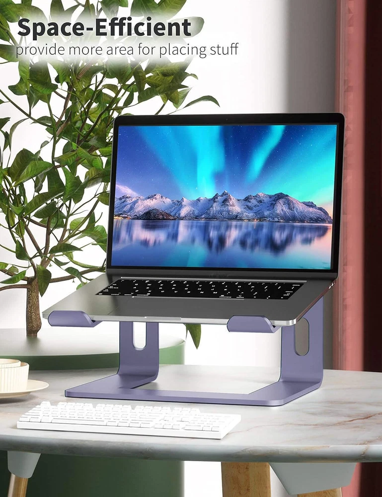 Aluminum Laptop Stand Ergonomic Desk Riser for Better Posture & Cooling - Meta