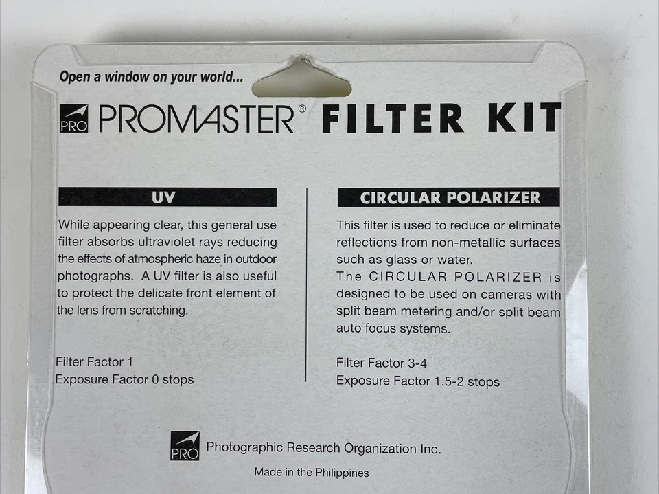Promaster #1136 62mm Filter Kit: UV & Circular Polarizer New. Sealed - Image 4 of 4
