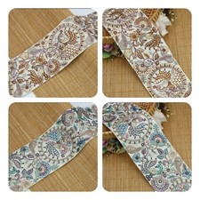 FCL 1 M Multi Coloured Embroidery Lace Trim Indian Saree Dupatta Embellishment