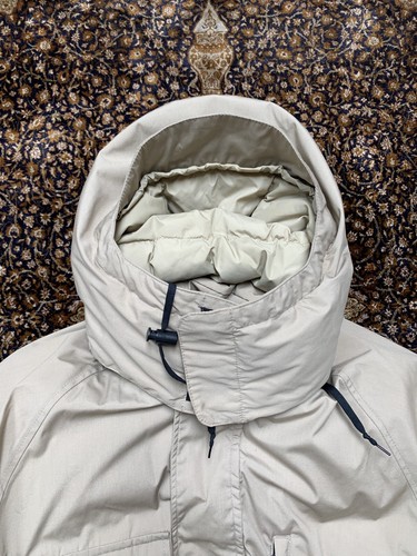Parka de Colección Eddie Bauer Plumón Abrigo Hinchado Capucha Desmontable Beige Hecho en EE. UU. Para Hombres L - Imagen 9 de 20