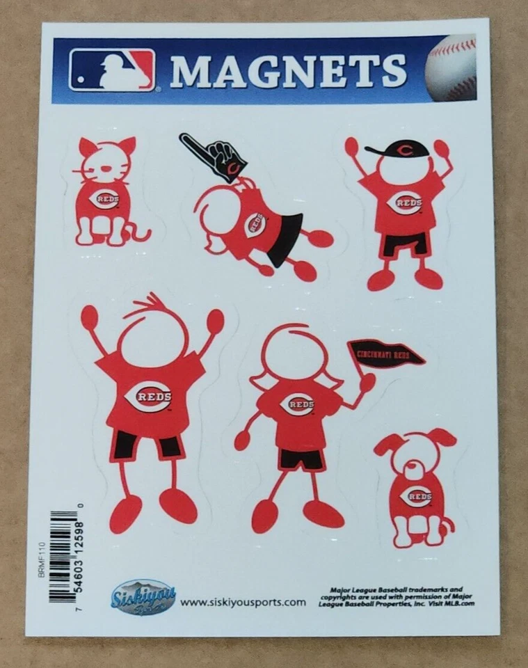 Cincinnati Reds Family Magnets (set of 6) MLB Licensed Baseball - Image 2 of 3