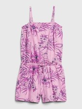 NWT GAP KIDS GIRLS ROMPER SHORTS floral  purple flowers XS 4/5 4t 5t