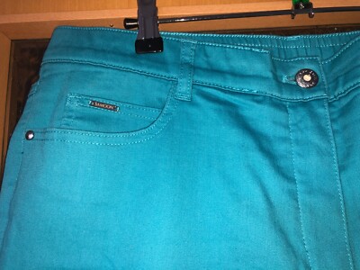 SAMOON - 7/8 Damen Jeans ''Betty'' in Gr. 46 - türkis - 5-Pocket-Design