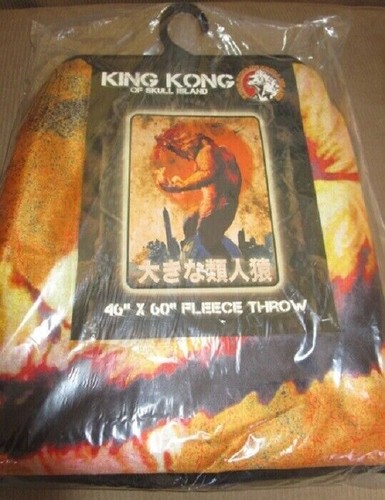 New Licensed King Kong Fleece Throw Gift Blanket Skull Island Movie Monster SOFT - Picture 2 of 2