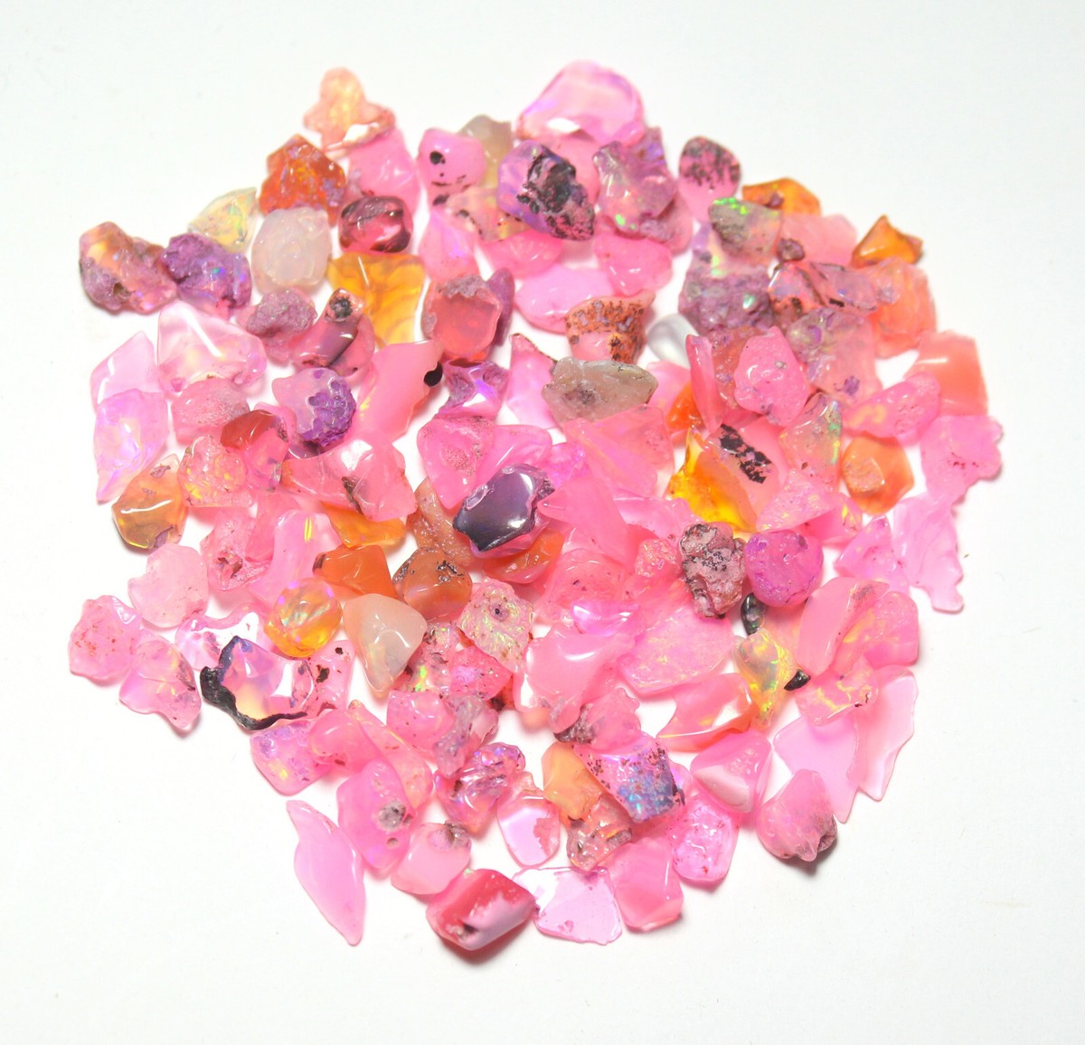 Opal Rough 200-Piece Lot AAA Natural Ethiopian Welo Fire - Multi Flash Opal Chips Rough Natural Brazil Fire Opal Loose Gemstones - Foto 2