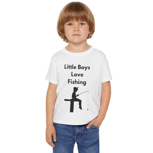 Little Boys Love Fishing Heavy Cotton™ Toddler T-shirt - Picture 8 of 29